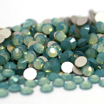 Glass Flat Back Rhinestone, Grade A, Back Plated, Faceted, Half Round, Pacific Opal, SS6, 1.9~2mm, 1440pcs/bag