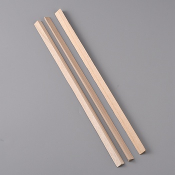 Triangle Wood Sticks, for Modeling DIY Hobby Crafts Woodworking, BurlyWood, 30x1.3~1.5x0.7cm