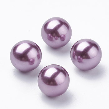 Eco-Friendly Plastic Imitation Pearl Beads, High Luster, Grade A, No Hole Beads, Round, Medium Orchid, 8mm