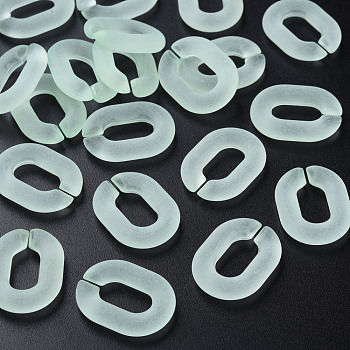 Transparent Acrylic Linking Rings, Quick Link Connectors, for Cable Chains Making, Frosted, Oval, Aquamarine, 24x18x5mm, Inner Diameter: 13x7mm, about 403pcs/500g