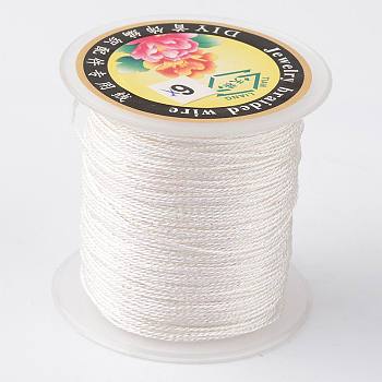 Round Metallic Thread, Embroidery Thread, 3-Ply, White, 0.4mm, about 164.04 yards(150m)/roll