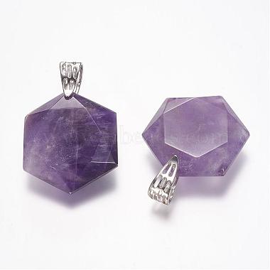 Platinum Star Amethyst Pendants