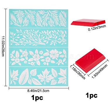 2Pcs Leaf Pattern Self-Adhesive Silk Screen Printing Stencil(DIY-GF0004-13)-5