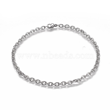 304 Stainless Steel Cable Chain Anklets(X-AJEW-H100-01P)-1