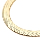 2Pcs 2 Styles Brass Flat Snake Chain Necklaces Set(NJEW-P289-12G)-3