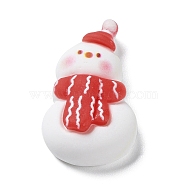 Christmas Theme Opaque Resin Cabochons, with Enamel, Snowman, 25x15x8.5mm(RESI-Q217-03G)