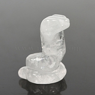 Natural Quartz Crystal Carved Snake Figurines, for Home Desktop Decoration, 40mm(PW-WGA1AFF-01)