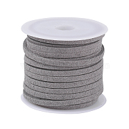 Faux Suede Cord, Faux Suede Lace, Gray, 3x1.5mm, about 5.46 yards(5m)/roll(X-LW-R003-1127)
