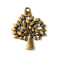 Tibetan Style Pendants, Lead Free & Nickel Free, Tree, Antique Bronze, 28x24x1.8mm, Hole: 2mm(TIBEP-A13000-AB-FF)