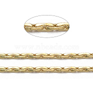 Brass Cardano Chains, Unwelded, with Spool, Cadmium Free & Lead Free, Golden, 0.9x0.6mm, about 301.83 Feet(92m)/roll(CHC002Y-G)