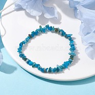 Natural Apatite Chips Beaded Stretch Bracelets for Women, Inner Diameter: 2-1/4~2-1/2 inch(50~52mm)(BJEW-JB10046-10)