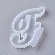 Letter DIY Silicone Molds, For UV Resin, Epoxy Resin Jewelry Making, Letter.F, 63x40x8mm, Inner Diameter: 61x32mm(DIY-I034-08F)