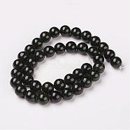 Synthetic Green Goldstone Beads Strands, Round, 8mm, Hole: 1mm, about 47pcs/strand, 14.5~15 inch(G-D169-02-8mm)