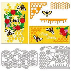 Hive Theme Carbon Steel Cutting Dies Stencils, for DIY Scrapbooking, Photo Album, Decorative Embossing Paper Card, Stainless Steel Color, Hexagon, 87~96x130~157x0.8mm, 2pcs/set(DIY-WH0309-1283)