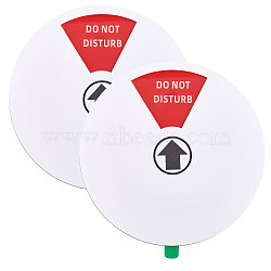 Acrylic Office Primacy Door Indication Sign, Do Not Disturb/Working Remotely Switch Sign, Flat Round, White, 160x149.5x6mm(AJEW-WH0002-344)