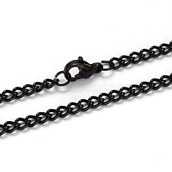 304 Stainless Steel Twisted Chain Curb Chain Necklaces, with Lobster Claw Clasps, Gunmetal, 21.85 inch(55.5cm), 3mm(NJEW-L416-04B)