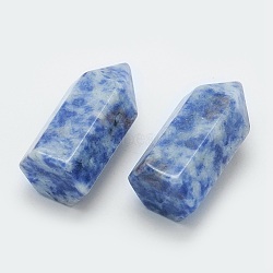 Natural Blue Spot Jasper Pointed Beads, Undrilled/No Hole Beads, Bullet, 33~35x16~17x14.5~15mm(G-G760-K10)