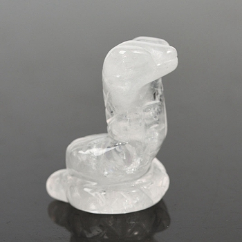 Natural Quartz Crystal Carved Snake Figurines, for Home Desktop Decoration, 40mm