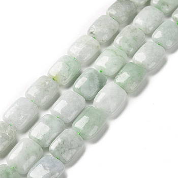 Natural Myanmar Jade/Burmese Jade Beads Strands, Rectangle, 14.5x10.5x6mm, Hole: 1mm, about 28pcs/strand, 16.14 inch(41cm)