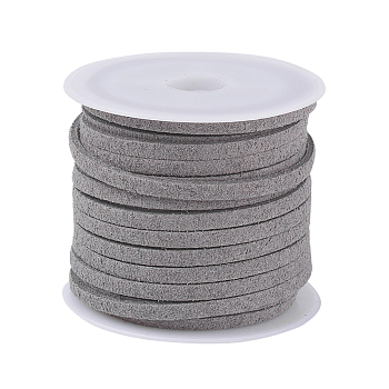 Faux Suede Cord, Faux Suede Lace, Gray, 3x1.5mm, about 5.46 yards(5m)/roll