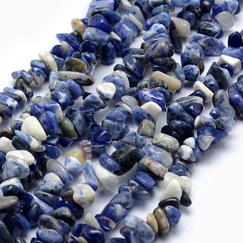 Natural Sodalite Beads Strands, Chip, 5~8mm, Hole: 1mm, about 31 inch