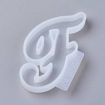 Letter DIY Silicone Molds, For UV Resin, Epoxy Resin Jewelry Making, Letter.F, 63x40x8mm, Inner Diameter: 61x32mm