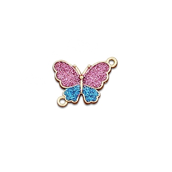 Zinc Alloy Enamel Pendants, Butterfly, Colorful, 16x20mm, Hole: 1.5mm