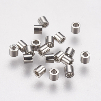 304 Stainless Steel Spacer Beads, Column, Stainless Steel Color, 2x2mm, Hole: 0.9mm