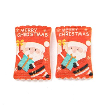 Christmas Theme Opaque Resin Decoden Cabochons, Snack Candy Bags, Santa Claus, 26.5x18x5mm