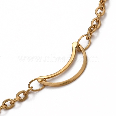 304 Stainless Steel Cable Chain Anklets(AJEW-H104-05G)-2