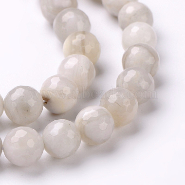 Facettes agate naturelle rondes chapelets de perles(G-L383-11-12mm)-3