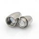 304 Stainless Steel Smooth Surface Magnetic Clasps with Glue-in Ends Fit 4mm Cords(STAS-O042-11)-1
