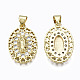 Brass Micro Pave clear Cubic Zirconia Pendants(ZIRC-N039-169-NF)-2