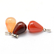 Teardrop Natural Carnelian Pendants(G-Q435-12)-2