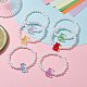 6Pcs 6 Color Acrylic Bear & Imitation Pearl Beaded Stretch Bracelets Set for Children(BJEW-JB10047)-2
