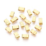 Electroplate Glass Seed Beads, 2-Hole, Rectangle, Golden Plated, 4.5~5.5x2x2~2.5mm, Hole: 0.5~0.8mm(SEED-TAC0004-06)