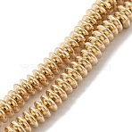 Electroplated Synthetic Non-magnetic Hematite Beads Strands, Saucer Beads, Light Gold Plated, 4~4.5x1.5mm, Hole: 1mm, about 239pcs/strand, 15.75''(40cm)(G-I364-F01-LG)