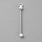 Iron Bar Beadable Keychain for Jewelry Making DIY Crafts, Platinum, White, 7.8cm(IFIN-SZC0005-01A-06)