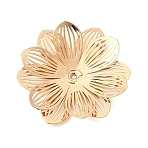 Brass Bead Caps, Flower, Golden, 25x25x2.5mm, Hole: 1mm(KK-C167-03A-G)