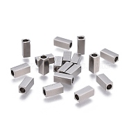 201 Stainless Steel Tube Beads, Rectangle, Stainless Steel Color, 7x3x3mm, Hole: 2mm(STAS-P236-19P)
