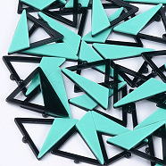 Cellulose Acetate(Resin) Big Pendants, Triangle, Turquoise, 51x42.5x5mm, Hole: 2mm(KY-S157-49B)