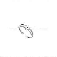 DIY fashionable stainless steel ring with non fading color, female niche high-end light luxury tagram style(PQ6554-6)
