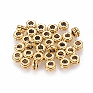 Tibetan Style Alloy Beads, Ronelle, Cadmium Free & Lead Free, Antique Golden, 5x4mm, Hole: 3mm, about 2900pcs/1000g(TIBEB-N005-034AG-RS)