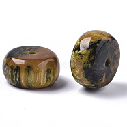 Resin Beads, Imitation Gemstone, Flat Round, Gold, 17x9mm, Hole: 2.5mm(X-RESI-S387-016A)