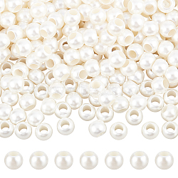 ABS Plastic Imitation Pearl Beads, Round, Creamy White, 11.8x9.5mm, Hole: 5.8mm, 300pcs/box(KY-NB0001-41)