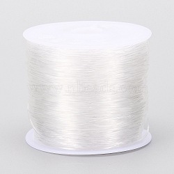 Round Crystal Elastic Stretch Thread, for Bracelets Gemstone Jewelry Making Beading Craft, White, 1mm, about 30.6 yards(28m)/roll(X-EW-Z001-C03-1.0mm)