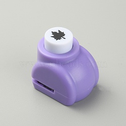 Mini Plastic Craft Punch for Scrapbooking & Paper Crafts, with Alloy Finding, Paper Shapers, Maple Leaf, Lilac, 33x26x32mm, Leaf: 7.5x7mm(AJEW-WH0326-45)