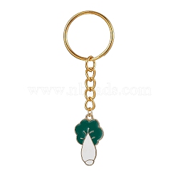 Alloy Enamel Pendant Keychain, with Iron Split Key Rings, Cabbage, 7.8cm(KEYC-JKC00622-02)