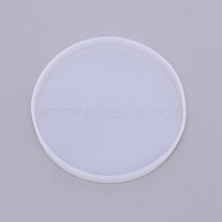 Silicone Molds, Resin Casting Pendant Molds, For UV Resin, Epoxy Resin Jewelry Making, Flat Round, White, 90x9mm, Inner Diameter: 86mm(DIY-WH0184-05)