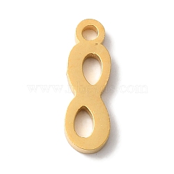 PVD Vacuum Plating 304 Stainless Steel Charms, Laser Cut, Infinity Charms, Golden, 10.5x3.5x1mm, Hole: 1.2mm(STAS-L081-019G)